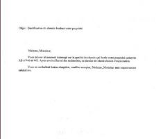 Courrier du Maire pour chemin