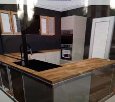 Cuisine sans angle placo et sans frigo