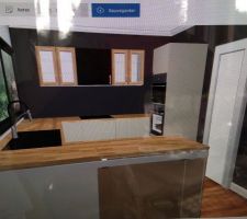 Cuisine sans angle placo et sans frigo