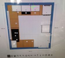Cuisine sans angle placo et avec frigo