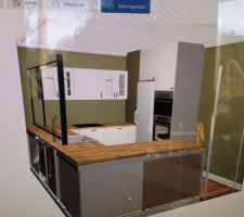Plan cuisine frigo comme encastré