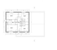 L'étage en espace nuit, composé de 3 chambres de 14,25 à 15,31m2 ainsi qu'un bureau d'environ 10m2.
De manière central on retrouve un WC séparé et une salle de bain d'un peu plus de 10m2 avec douche à l'italienne.