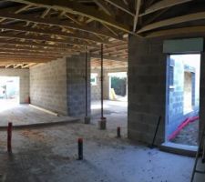 Charpente garage, cellier et chambre rdc