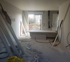 Vue sur l'entée salon salle à manger