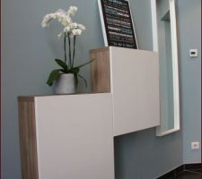 Vue meubles à chaussures entrée