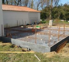 Préparation de la dalle de l'extension