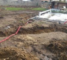 Préparation des fondations pour la terrasse