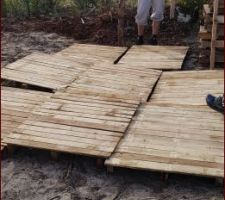 Activité du we dernier: créer des palettes pleines pour terrasse provisoire