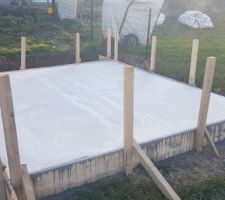 La dalle pour l'abri de jardin