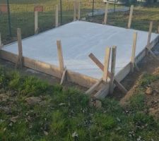 La dalle de l'abri jardin