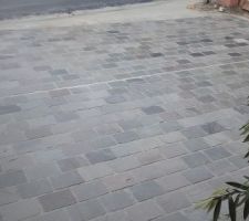 Pavés posés joints réalisé