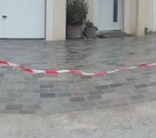 Vue d'ensemble pavés posés joints réalisé