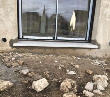 Ciment autour de l'appui