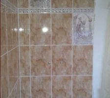 Carrelage de la salle d'eau dans le coin douche