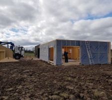 Pose du pare pluie murs sud est