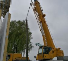 Montage des murs de la maison ossature bois