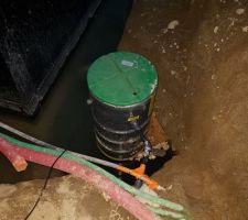 La pompe de relevage du drain du fond de fouilles.