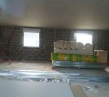 Pose du placo en cours