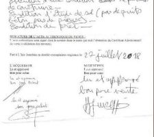 Papier de r&eacute;servation du terrain.