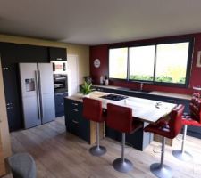 Petite vue 3D de la cuisine. Projet signé chez Aviva.