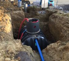 Microstation et assainissement en cours de raccordement