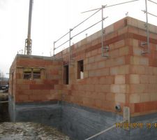 Élévation murs Étage + garage J5 (visuel murs étage 1er rang de brique)