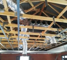 Mise en place du groupe intérieur de la clim pour le gainable