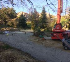 Arrivée grue et premiers lameles colles