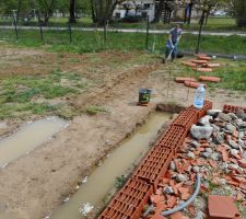 Inondation des fondations de la terrasse