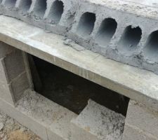 Linteaux au dessus des passages accès vide sanitaire.