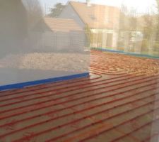 Plancher chauffant mis en place