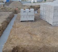 Fondation pose des semelles beton