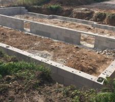 VIDE SANITAIRE EN COURS LE 24 JUIN 2018
3 RANGS DE PARPAINGS BIEN POSES