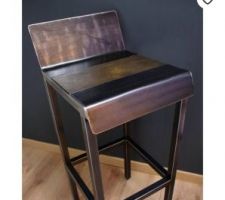 Tabouret acier et bois réalisé sur mesure