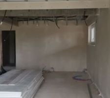 Placo, plafond partie cuisine plus bas