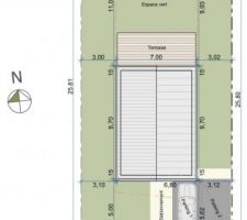 Position de la maison sur le terrain