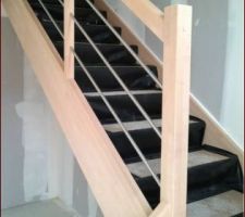 Escaliers avec garde corps inox( notre choix)