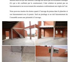 Extrait rapport expertise - Doutes ancrage poutre et poteau