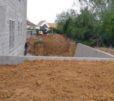 Descente de garage vue du jardin