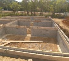 Fondation semelle &eacute;largie (60cm) sur 1m de profondeur + VS