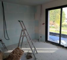 Plafond et cloisons de l'etage