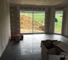 Carrelage séjour 60x60 anthracite