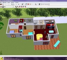 L interieur..... la deco suivant ce que nous donne comme choix le logiciel!!! ;)