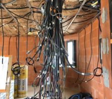 Descente des câbles au futur tableau électrique/domotique