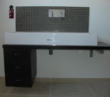 Meuble avec vasque et sa mosaïque