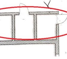 Plan des 3 caves sur lesquelles la terrasse a été créée