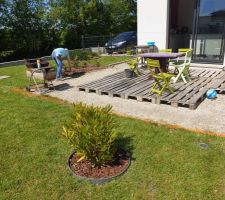 Début de la préparation pour la dalle béton de la future terrasse