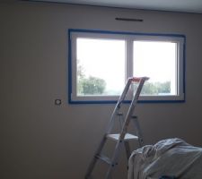 Mise en peinture de la chambre parentale - couleur lin