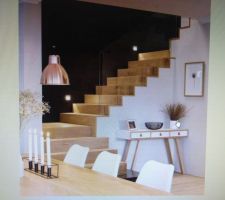 Idée escalier béton habillage bois