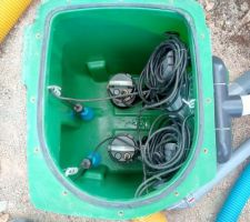 Vue de la pompe de relevage: installation des pompes immergées